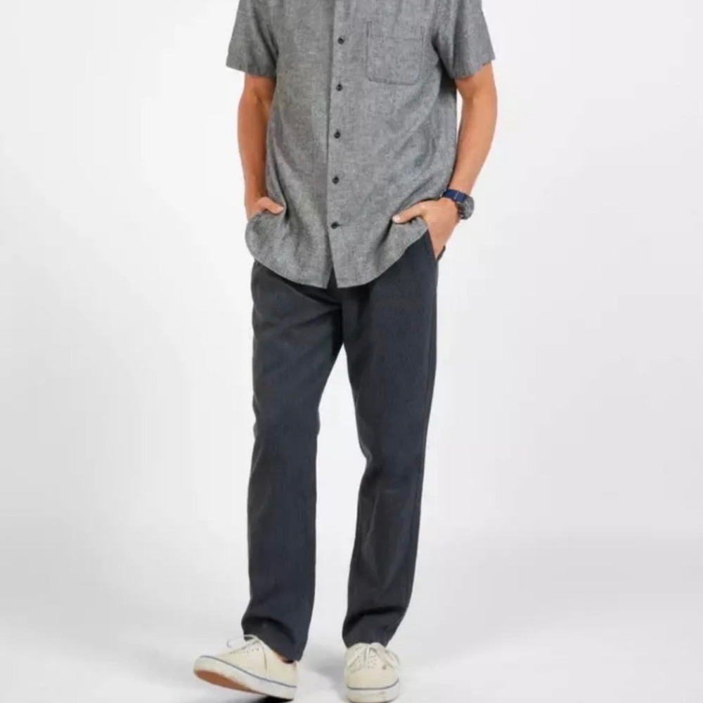 Outerknown Verano Beach Pants Tapered Leg Charcoal Gray Hemp Cotton - Large